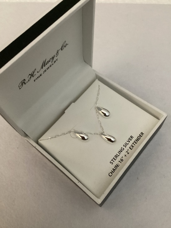 Macy's Jewelry - RH Macys Sterling Silver Teardrop Necklace and Earrings Set